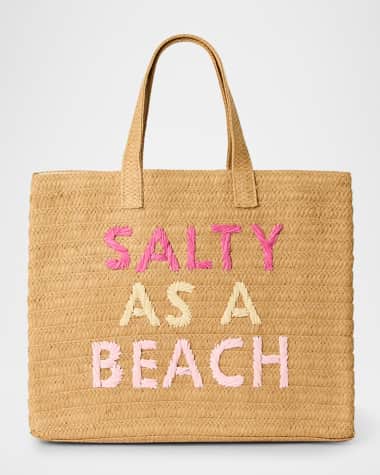 BTB Los Angeles Salty as a Beach Straw Tote Bag