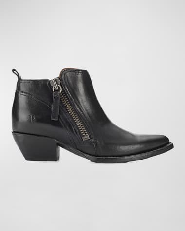 Frye Sacha Rustic Dual-Zip Ankle Booties