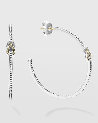 LAGOS Newport Diamond Knot 50mm Hoop Earrings