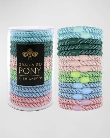 L. Erickson Grab & Go Pony Elastics Tube, Set of 15