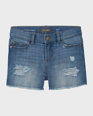 DL1961 Girl's Lucy Cut Off Denim Shorts, Size 7-16