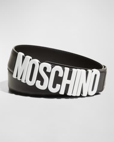 Moschino Men's Leather Logo Belt