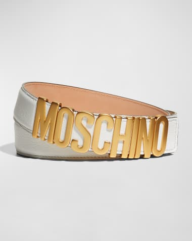Moschino Men's Leather Logo Belt