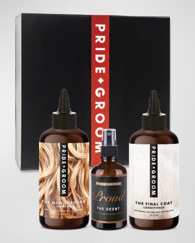 Pride + Groom The Non-Shedder Luxe Dog Grooming Gift Set