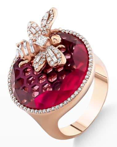 BeeGoddess Honeycomb Tourmaline Ring