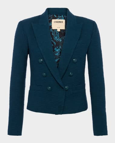 L'Agence Brooke Double-Breasted Crop Blazer