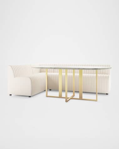 Four Hands Augustine L-Shaped Dining Banquette, 100"