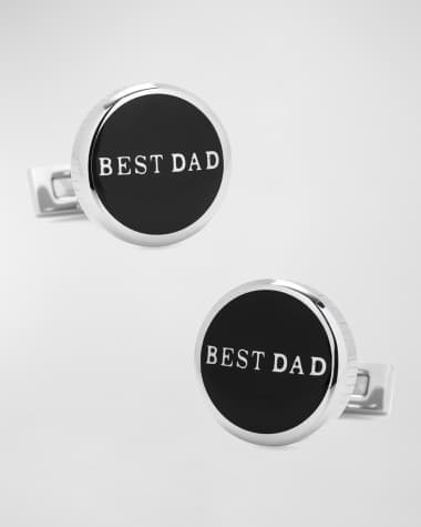 Cufflinks Inc. Best Dad Black Stainless Steel Cufflinks