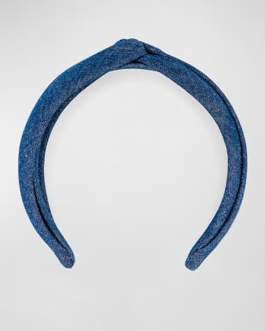 Alexandre de Paris Denim Knot Headband