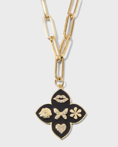 Sydney Evan 14k Yellow Gold & Diamond Paperclip Chain Charm Necklace