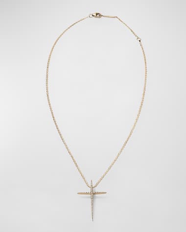 LANA Flawless Skinny Pointed Cross Pendant Necklace
