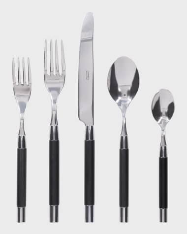 Capdeco Conty 5-Piece Place Setting, Black Wood