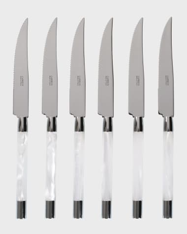 Capdeco Conty 6-Piece Steak Knives, White
