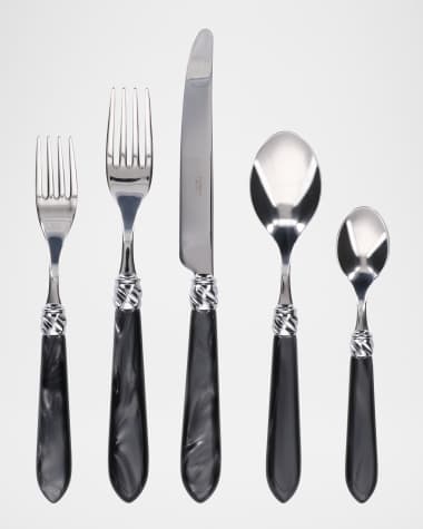 Capdeco Diana 5-Piece Place Setting, Black