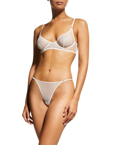 Kiki De Montparnasse Sheer Striped Lace Demi Bra