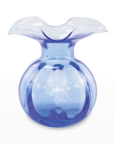 Vietri HIbiscus Glass Cobalt Medium Fluted Vase