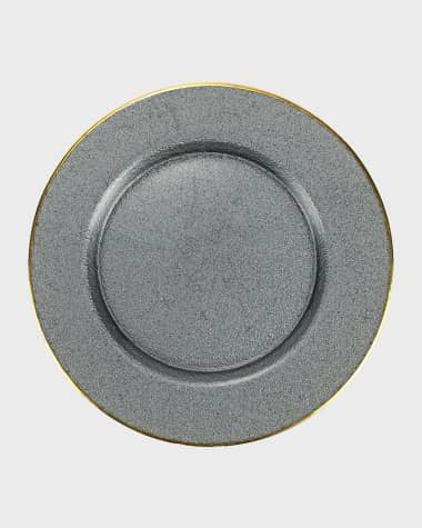 Vietri Metallic Glass Slate Service Plate
