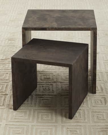 Jamie Young Bedford Burlwood Nesting Tables, Set of 2