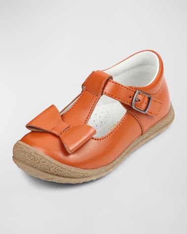 L'Amour Shoes Girl's Emma Bow T-Strap Mary Jane, Baby/Toddler/Kid