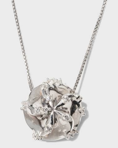 Bottega Veneta Cactus Small Pendant Necklace, Gray