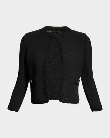 St. John Boucle Raw-Edge Jacket
