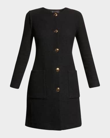 St. John Compact-Knit Boucle Patch-Pocket Jacket