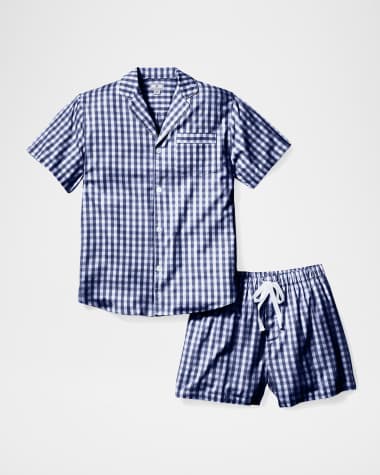 Petite Plume Men's Gingham Short Pajama Set