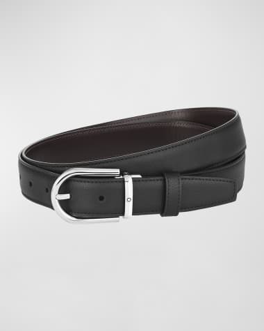 Montblanc Men's Reversible Leather Buckle Belt