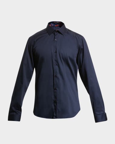 Jared Lang Men's Contrast-Reverse Sport Shirt