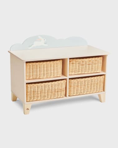 Tender Leaf Toys Bunny Storage Unit w/ Wicker Baskets