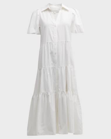 Brochu Walker Havana Tiered Puff-Sleeve Shirtdress