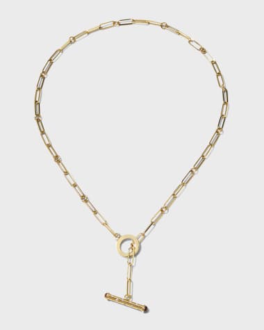 Roberto Coin Yellow Gold Paperclip Chain Necklace with Diamond Toggle