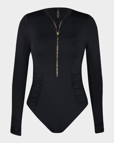 La Blanca Island Goddess Shirred Rashguard Paddlesuit