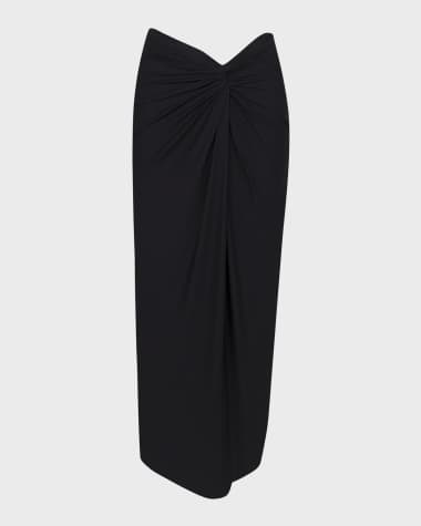 Vix Karen Front Twist Midi Coverup Skirt