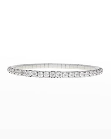 Extensible 18K White Gold Stretch Diamond Tennis Bracelet
