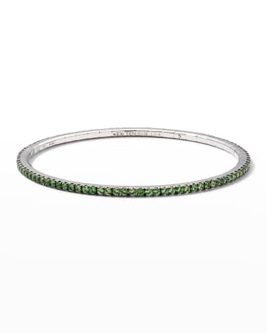 Extensible White Gold Stretch Tsavorite with Black Rhodium Tennis Bracelet
