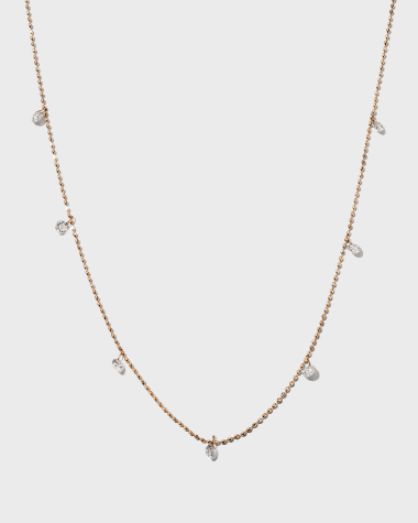 Graziela Gems Tiny Floating Diamond Necklace in Rose