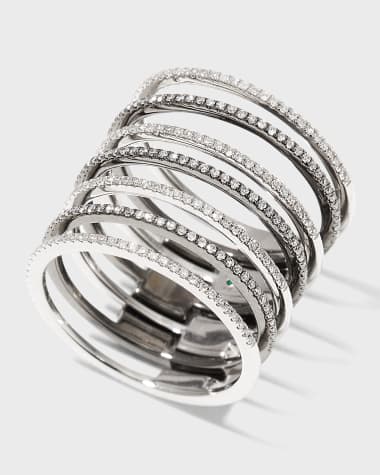 Graziela Gems Mega Band Ring in Black, Size 7