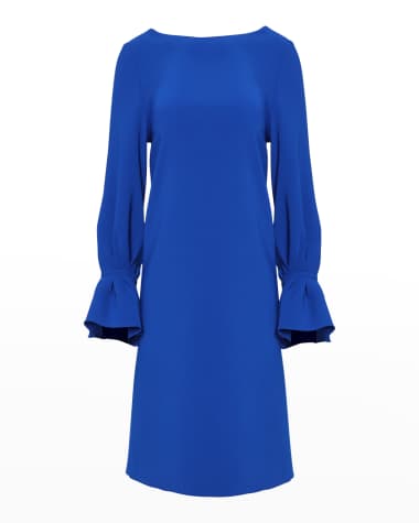 Carolina Herrera Ruffle-Cuff Shift Dress
