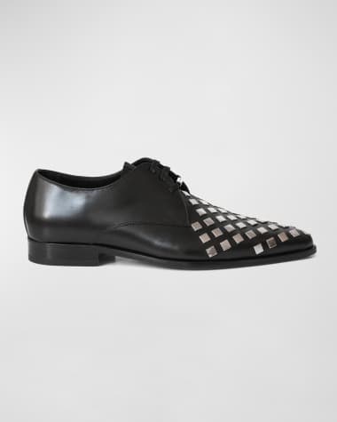 John Richmond Men's Studded Leather Derby Shoes