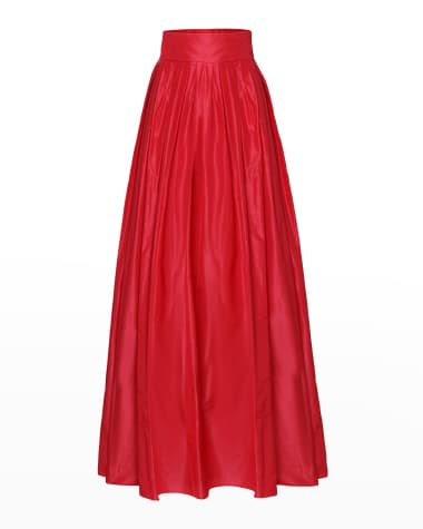 Carolina Herrera Pleated Silk Ball Skirt
