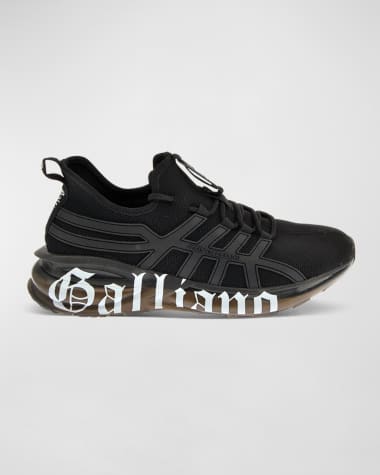 John Galliano Paris Men's Logo Runner Fabric Upper Sneakers