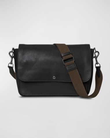 Brown DKJ Mens Designer Leather Bag