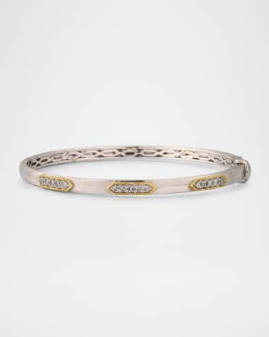 Jude Frances Mixed Metal Provence 3-Station Diamond Hex Bangle