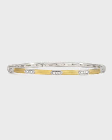 Jude Frances Mixed Metal Provence 5-Station Diamond Hex Bangle