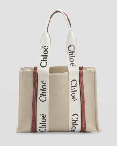 Chloe Woody Medium Tote Bag in Linen