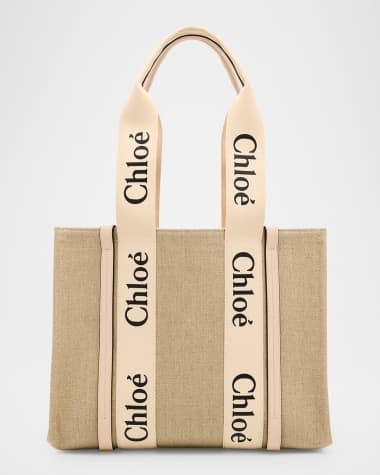 Chloe Woody Medium Tote Bag in Linen