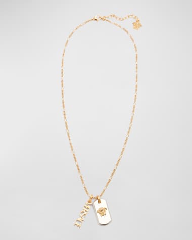 Versace Men's Two-Tone Logo Necklace