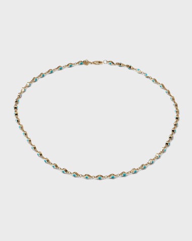 Sydney Evan Mini Enamel Evil Eye Eternity Necklace
