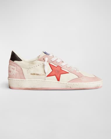 Golden Goose Ballstar Mixed Leather Low-Top Sneakers